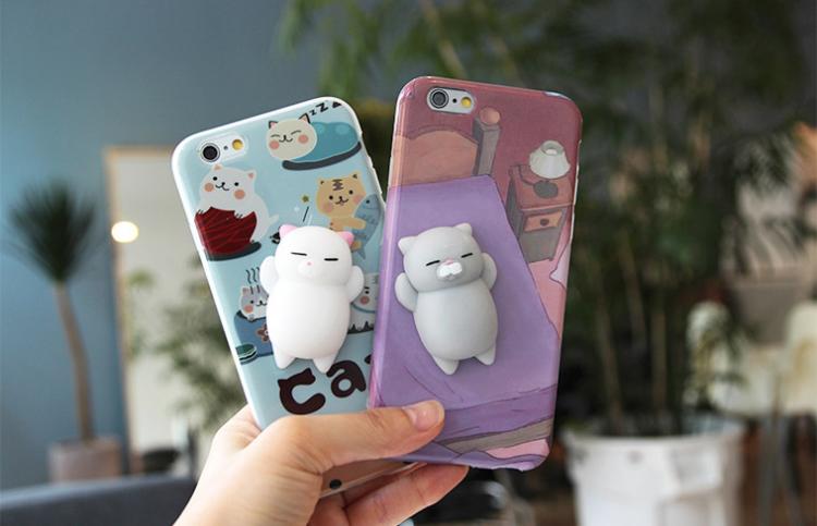 Soft and Squishy cat Creatures phone case - Stress ball iphone case - Squishy Cat iPhone Case