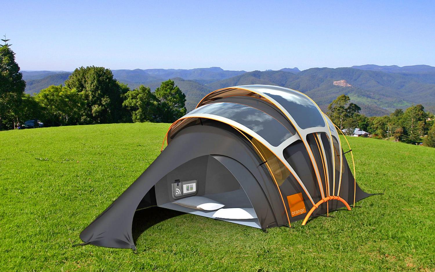 Solar Tent With Heated Floors - Chill n Charge Solar Tent From Orange and Kaleidoscope Design