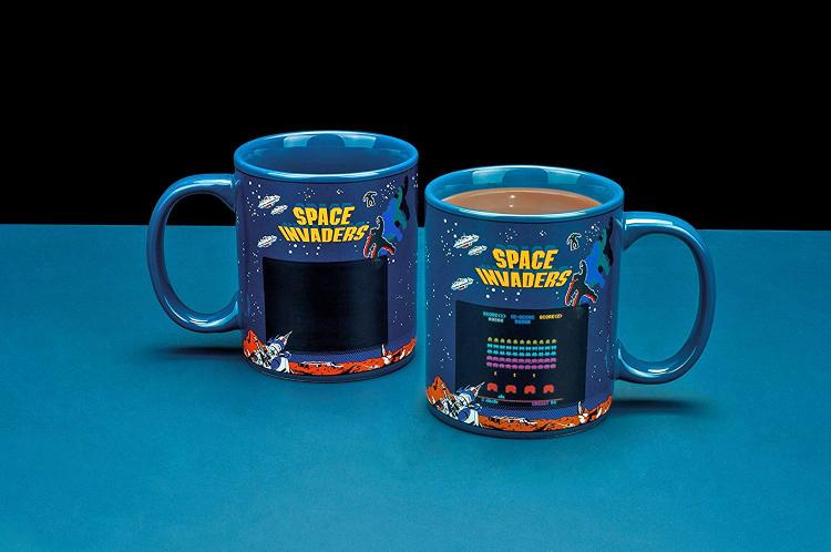 Retro Arcade Space Invaders Mug - Heat Changing Space Invaders Mug Turns on screen with hot liquid
