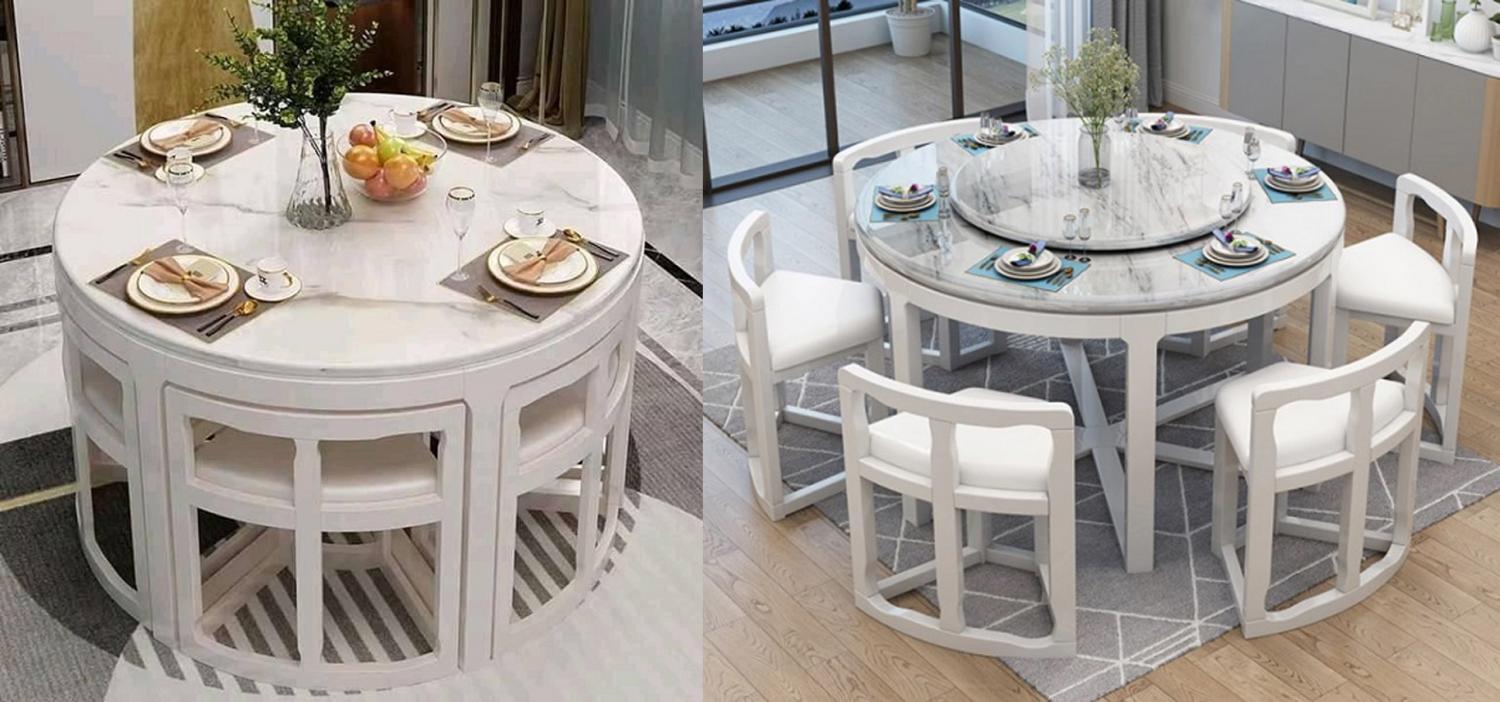 Space Saving Dining Table - Chairs Tuck Under Dining Table Unique Design For Tiny Homes