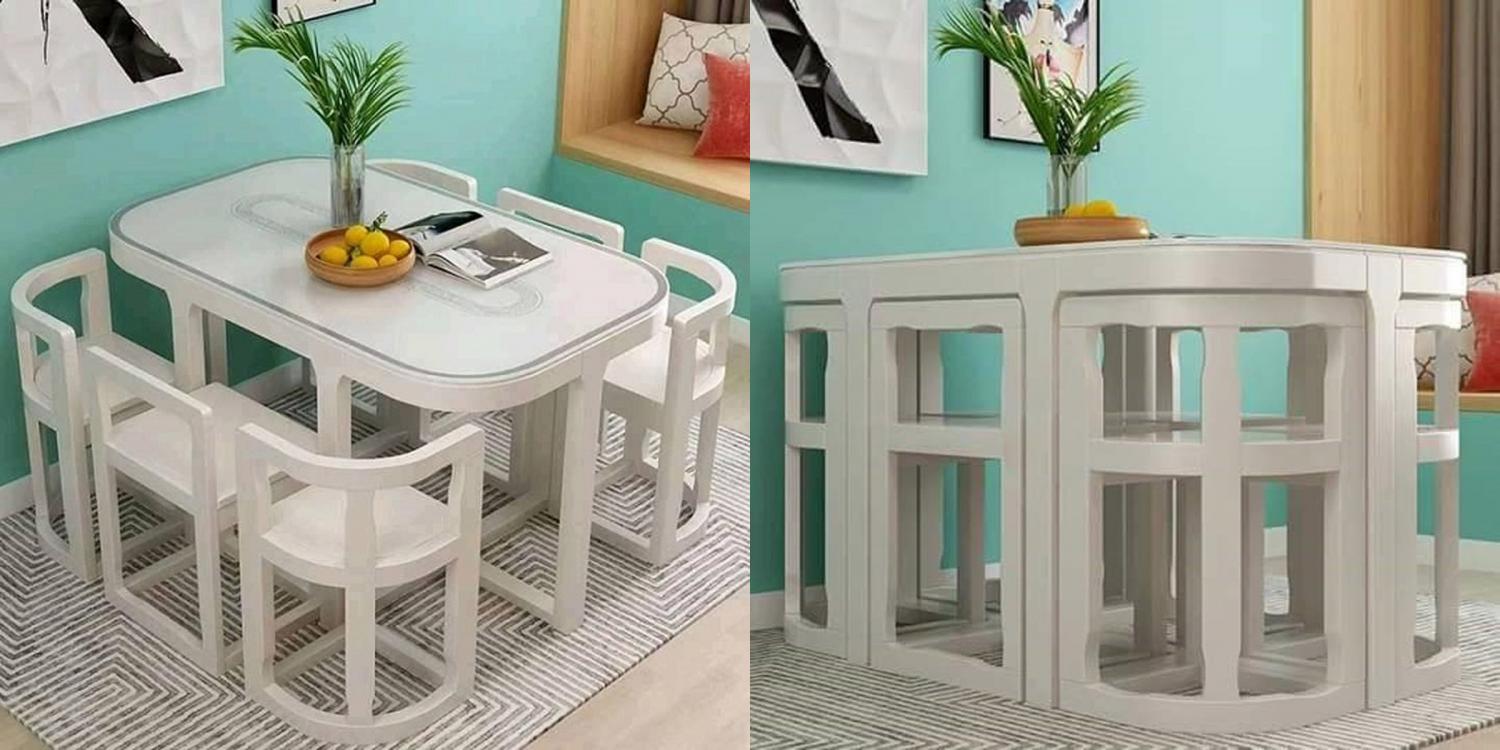 Kitchen table discount with hidden chairs