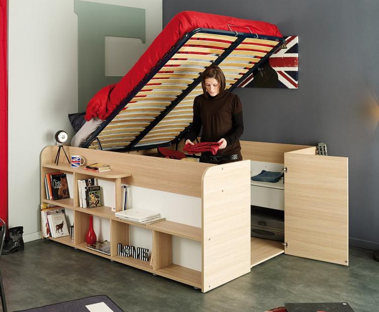 This Pop Up Bed Has A Built In Closet, Beds That Have Storage Underneath