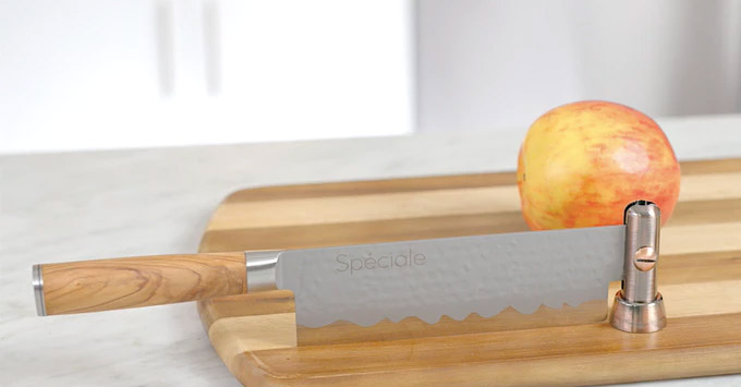 Cutting Board with Knife，Bamboo Cutting Board Chopping Board with Stainless  Steel Knife for Kitchen，Adjustable Large Cutting Board with Swivel Stand