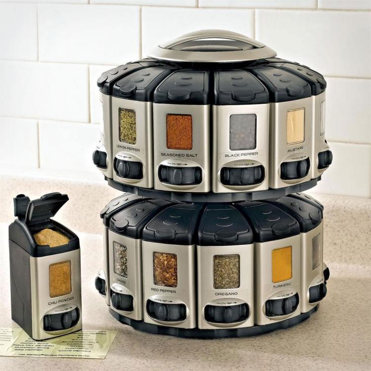 Auto-Measuring Spice Racks : spice rack carousel