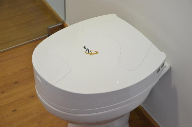 SPINX Toilet Cleaning Robot - Automatic toilet bowl and toilet seat cleaner robotic scrubbing arm