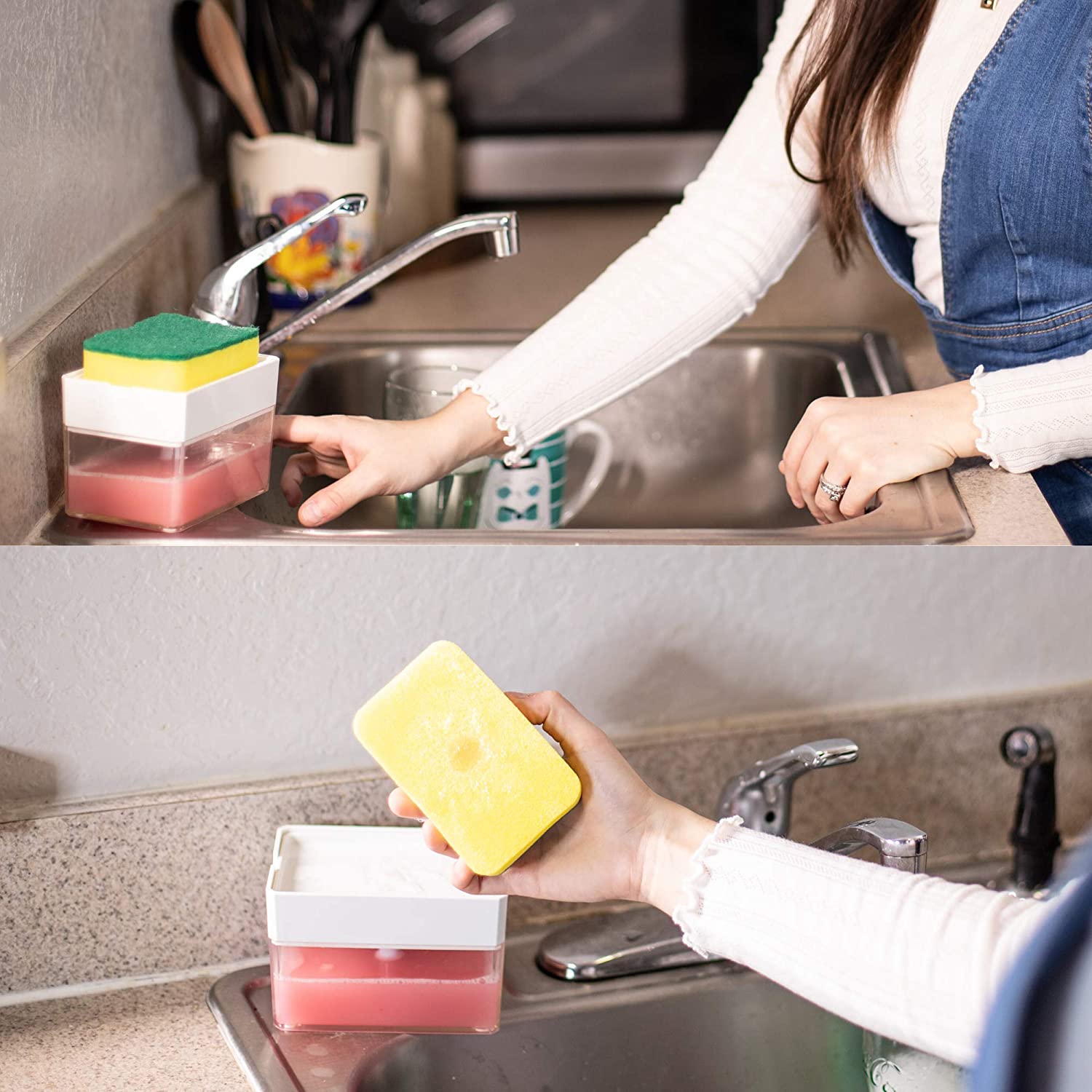 Sponge Soap Dispenser - Instantly Pump Dish Soap Into Your Sponge