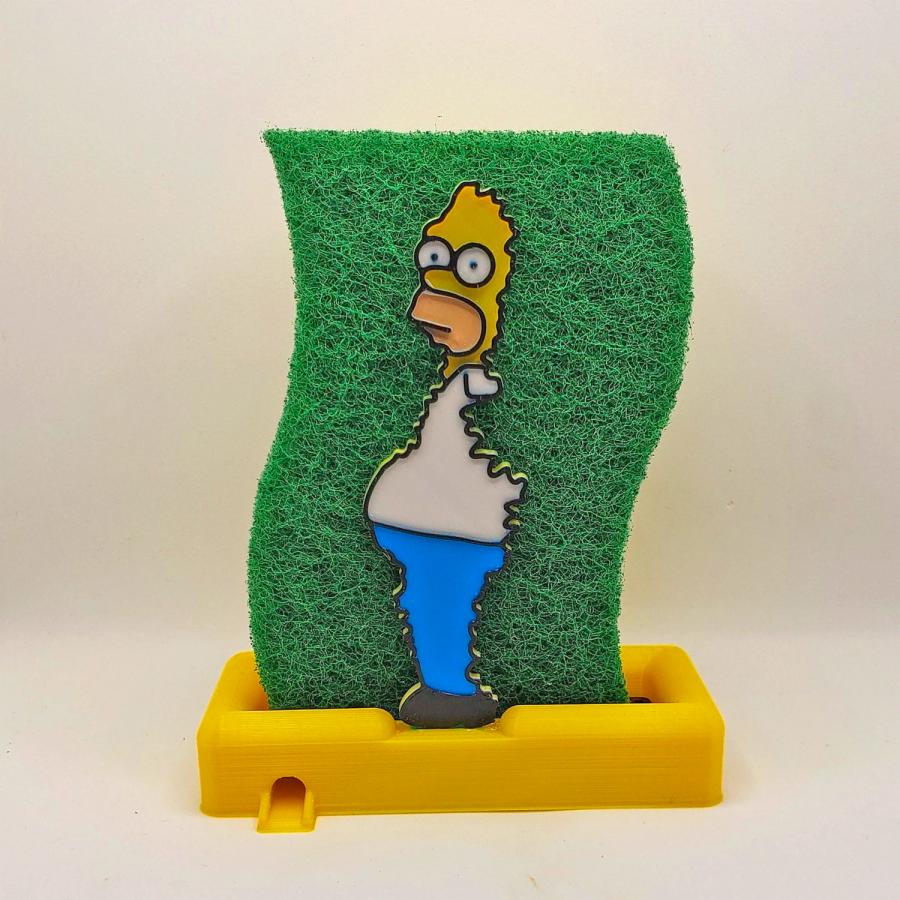 Homer In the Bushes sponge holder