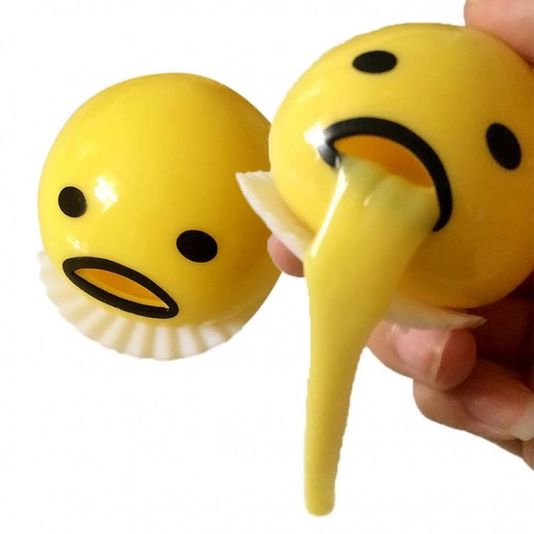 Squishy Puking Egg Yolk Squeeze Ball Yellow Goop Anti-Stress