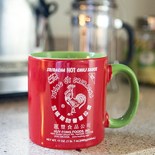 Sriracha Hot Sauce Coffee Mug - Sriracha Mug - Green Handle