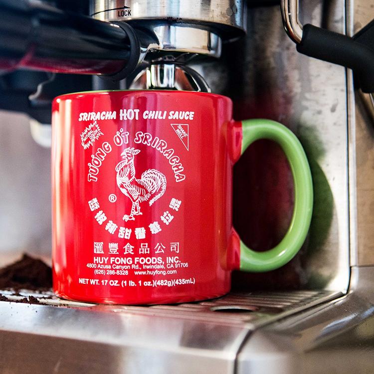Sriracha Hot Sauce Coffee Mug - Sriracha Mug - Green Handle