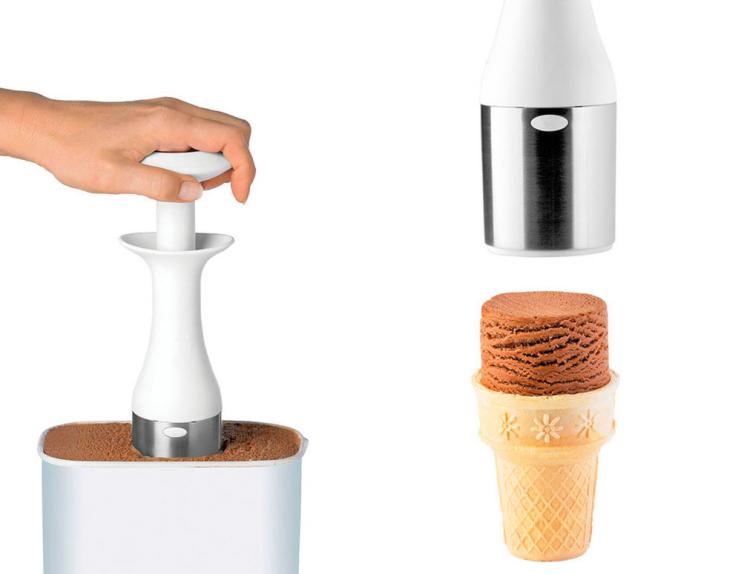 Unique Ice Cream Scooper Creates Stackable Scoops For Elegant Presentations