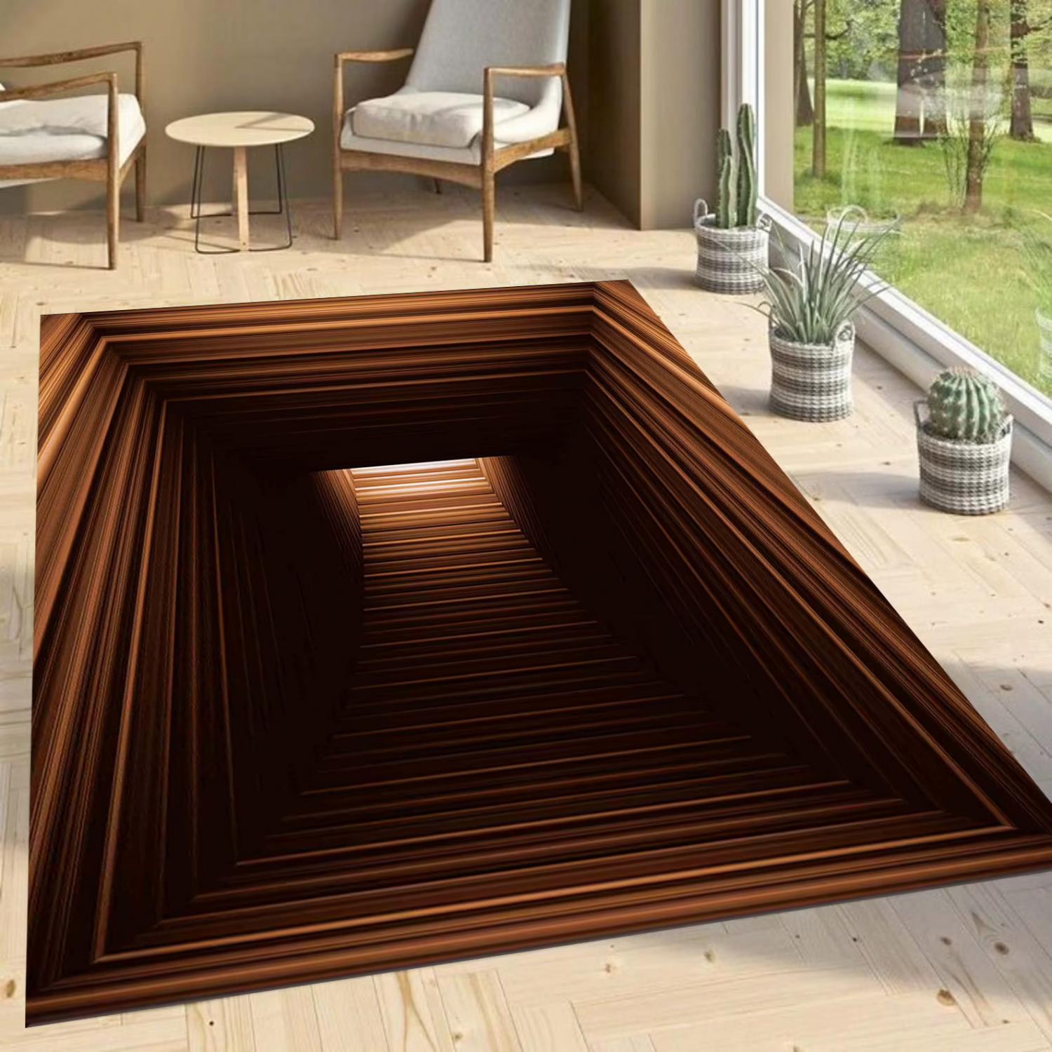 Basement Stairs Illusion Rug - Image to u