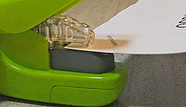 Staple-less stapler - Staple-Free stapler uses no staples - Stapler folds tab into slit