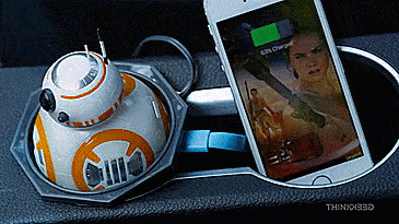 Star Wars Animated BB-8 USB Car Charger - Moving and talking bb-8 droid star wars car charger