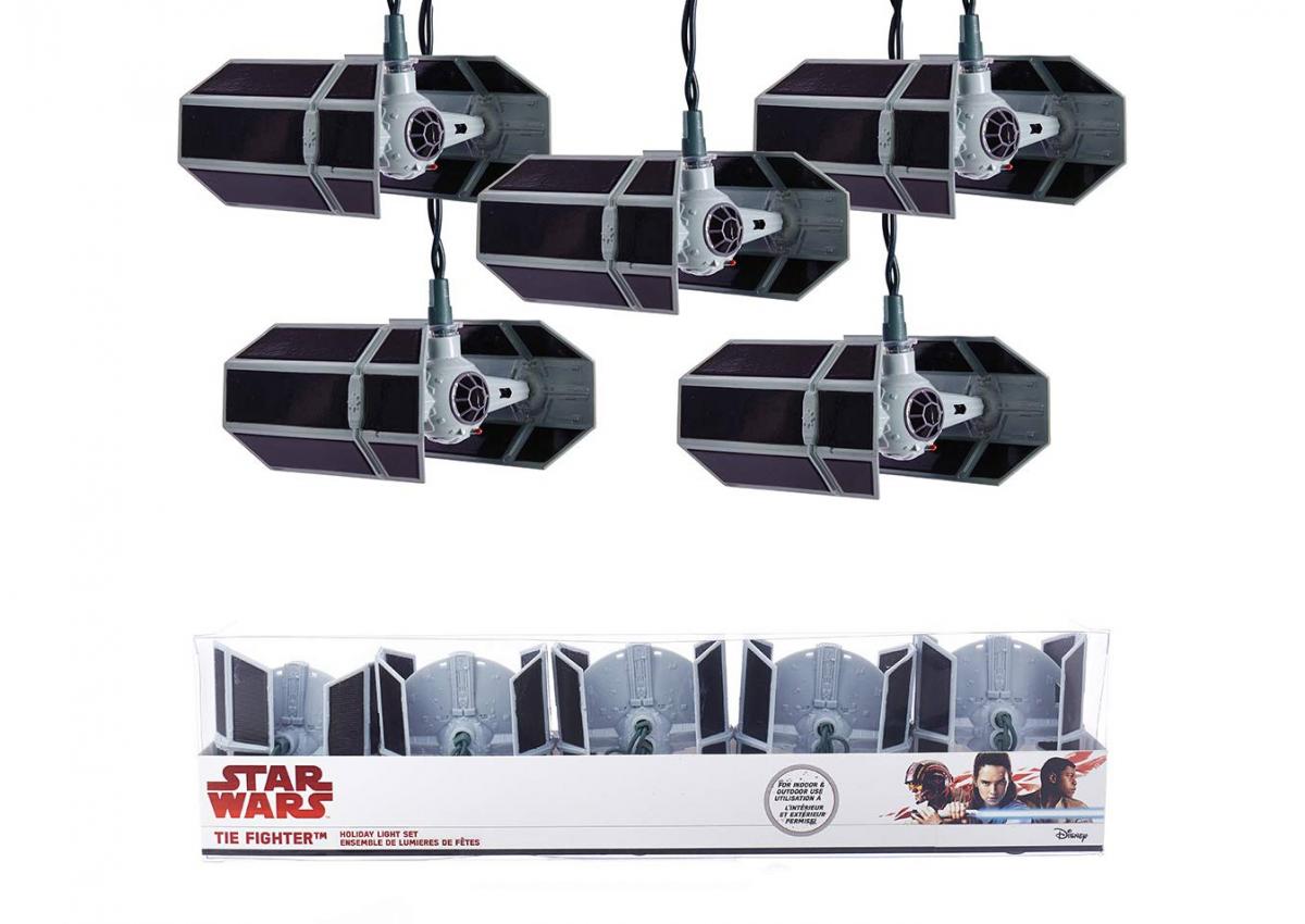 Star Wars String Lights - Star Wars Character Christmas Lights - Tie Fighters holiday lights