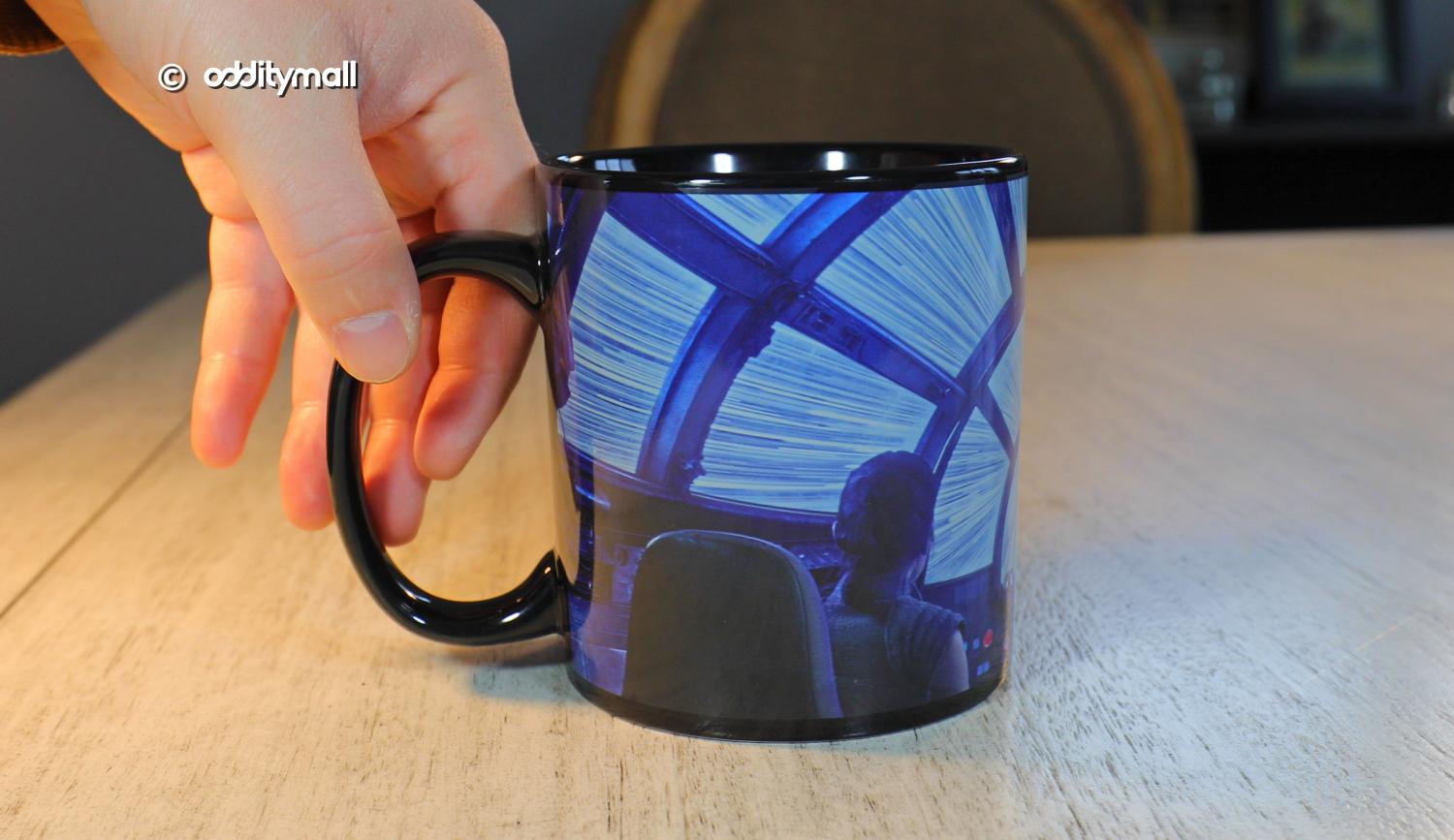 Star Wars Heat Changing Coffee Mug - Rey & Chewie in Millennium Falcon  Cockpit Hyperspace 