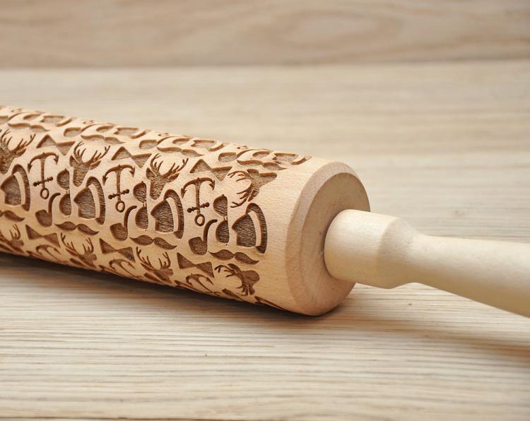 Hipster Themed Cooking Rolling Pin - Hipster Cookies