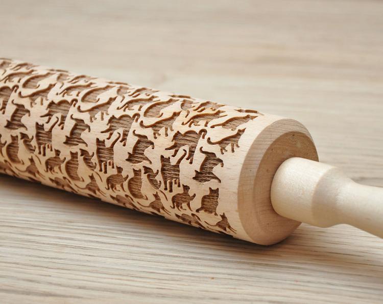 Cat Themed Cooking Rolling Pin - Cat Cookies