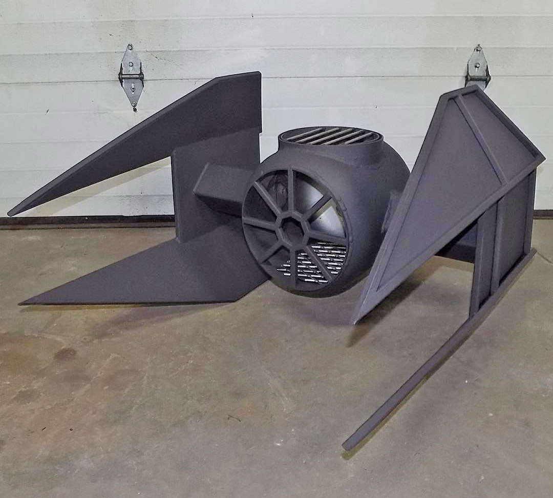Star Wars Tie Fighter Bonfire Pit - Geeky steel metal Tie Fighter fire griller