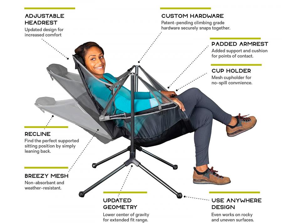 Swinging reclining camping deals chair