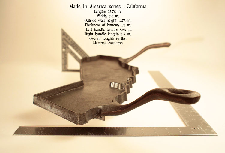 State Shaped Skillet Pans - California