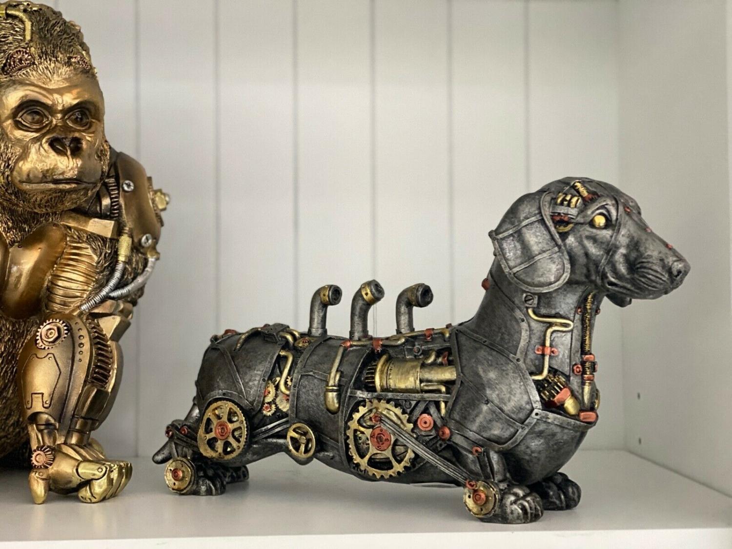 Steampunk Dachshund Dog Statue