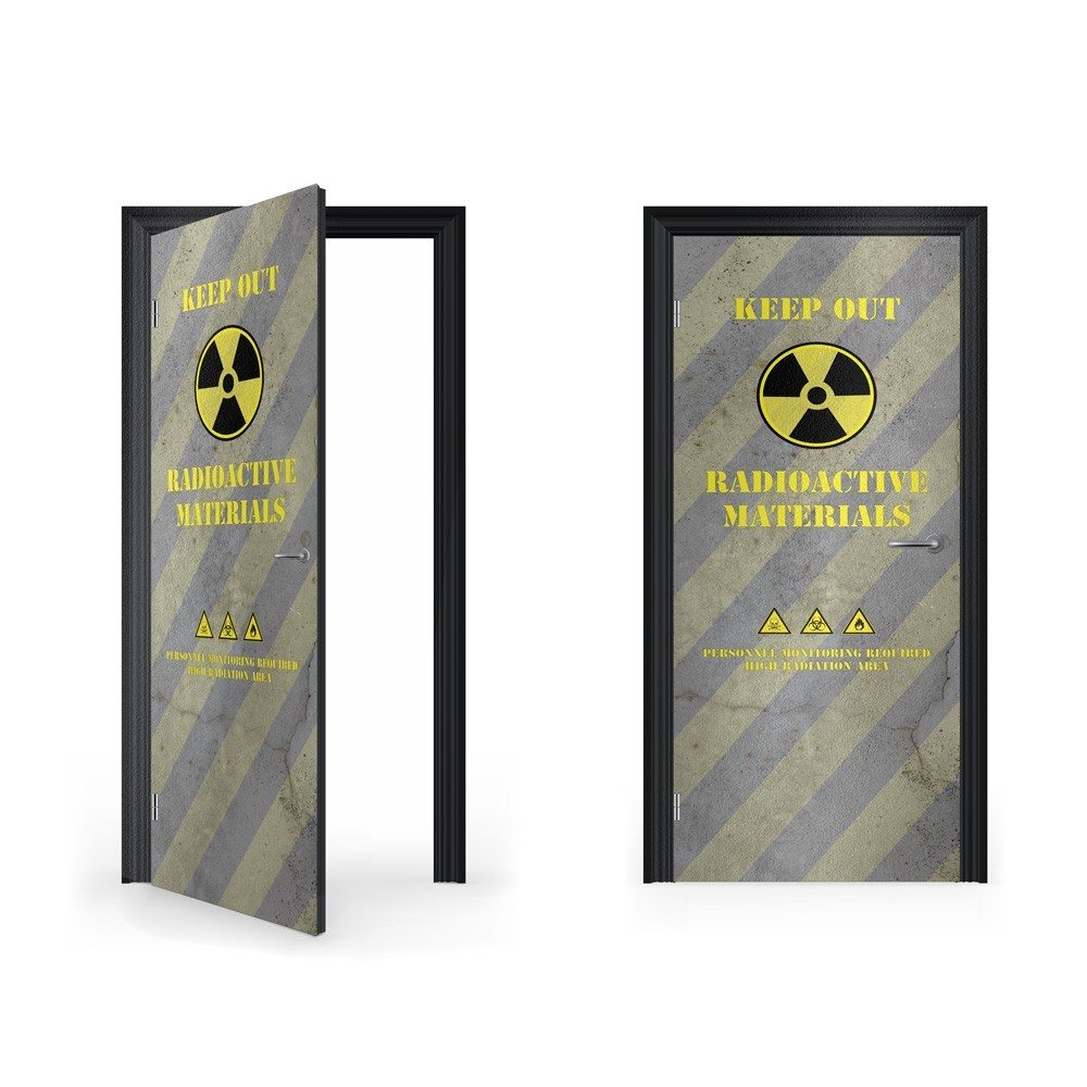 Keep out radioactiva materials funny door wrap