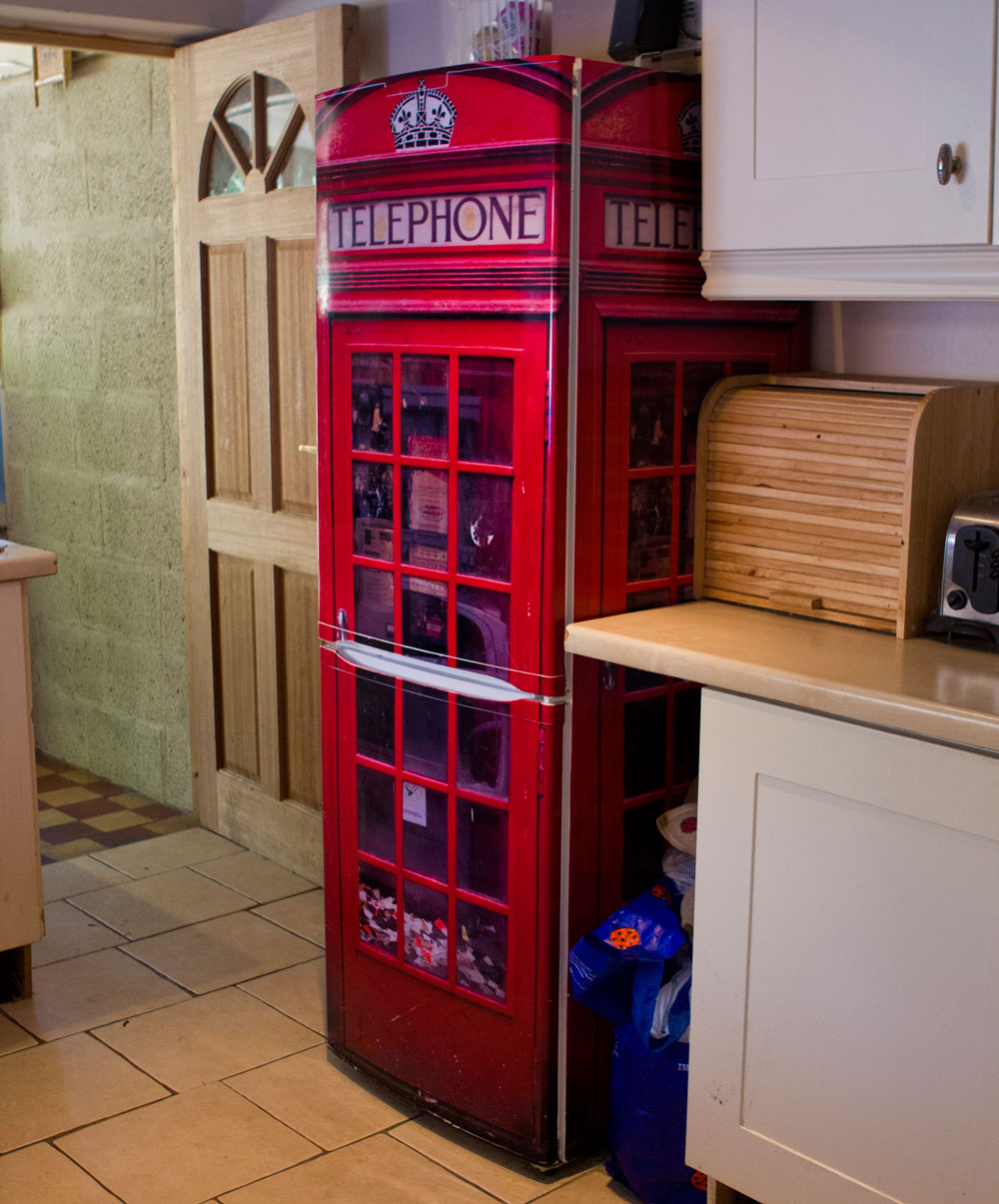 British red phone booth fridge wrap sticker decal