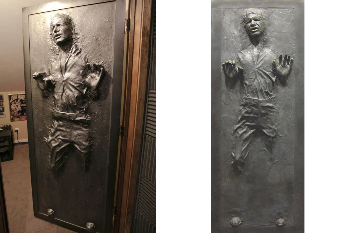 Han Solo Stuck in Carbonite Door Wrap - Vinyl door sticker decal Star Wars Han Solo Frozen In Carbonite
