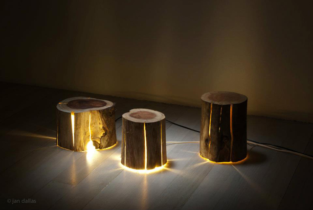 Stump Light - Cracked Log Lamp