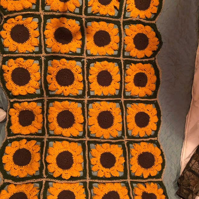Giant Sunflower Crochet Blanket Pattern Free