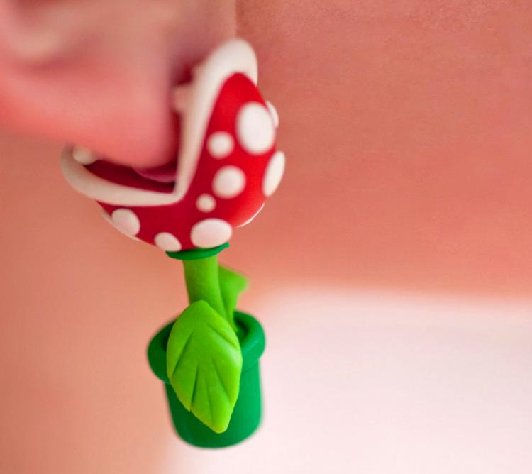 Super Mario Piranha Plant Earrings