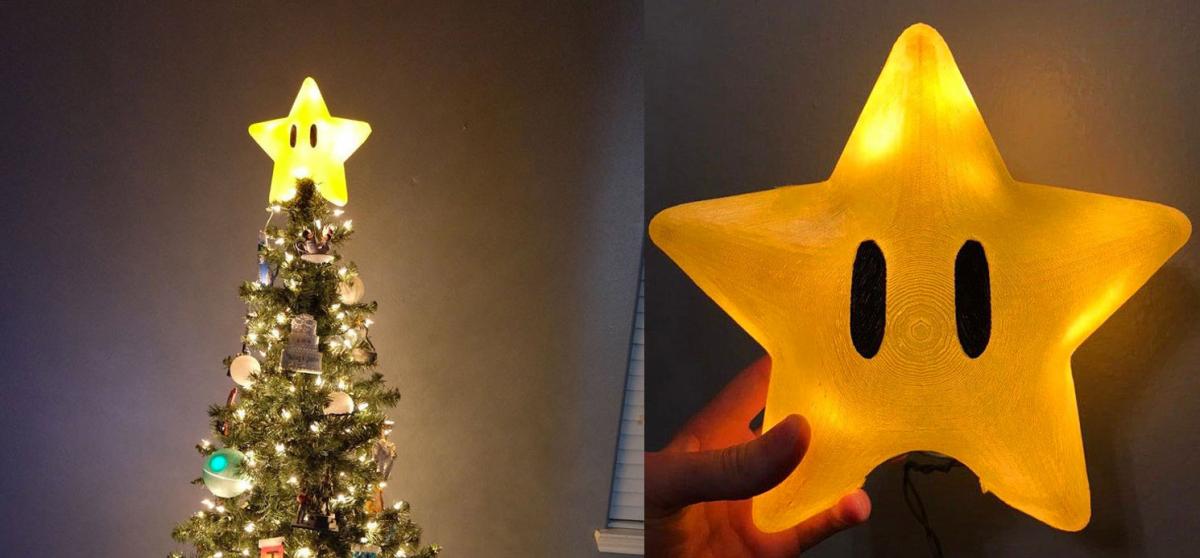Super Mario Bros. Power Star Christmas Tree Topper - Mario Star Tree Topper