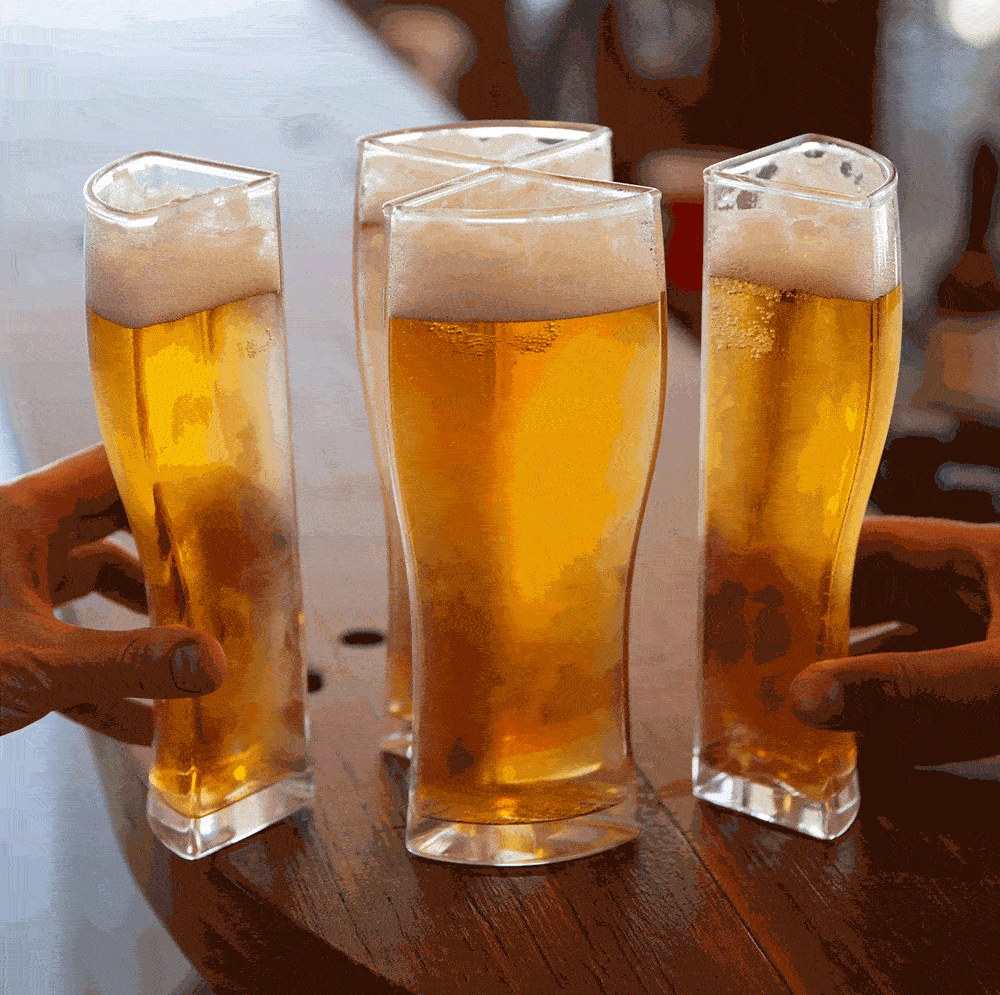 Super Schooner Connected Drinking Glass Lets You Carry 4 Beer Glasses At Once