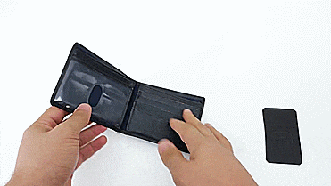 LithiumCard Wallet Battery - Portable battery fits in wallet - gif