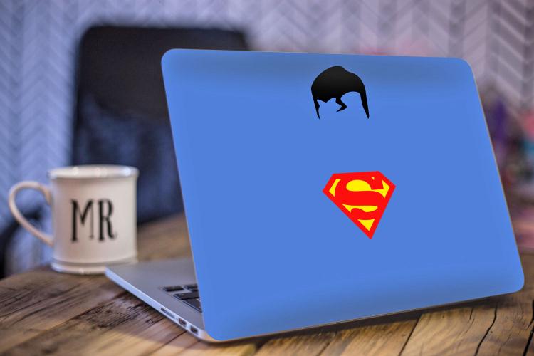 Superman Minimalistic Macbook Decal - Superman minimal design decal with hair