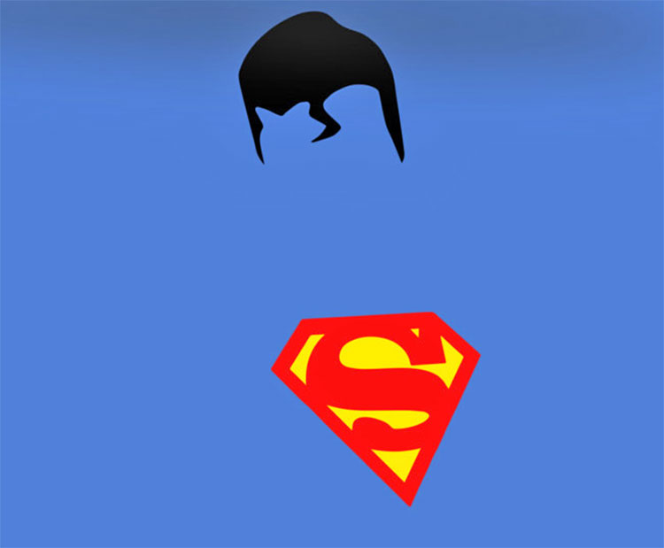 Superman Minimalistic Macbook Decal - Superman minimal design decal with hair