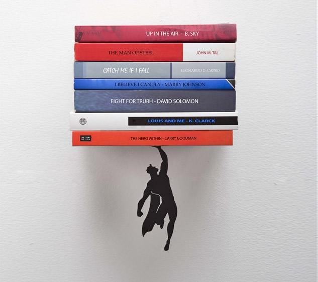 Super Shelf Superman Floating Book Shelf - Superman Book Holder