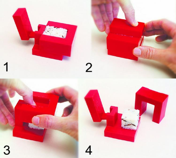 Sushi Rice Cube Maker - Cube shaped rice maker for sushi rolls