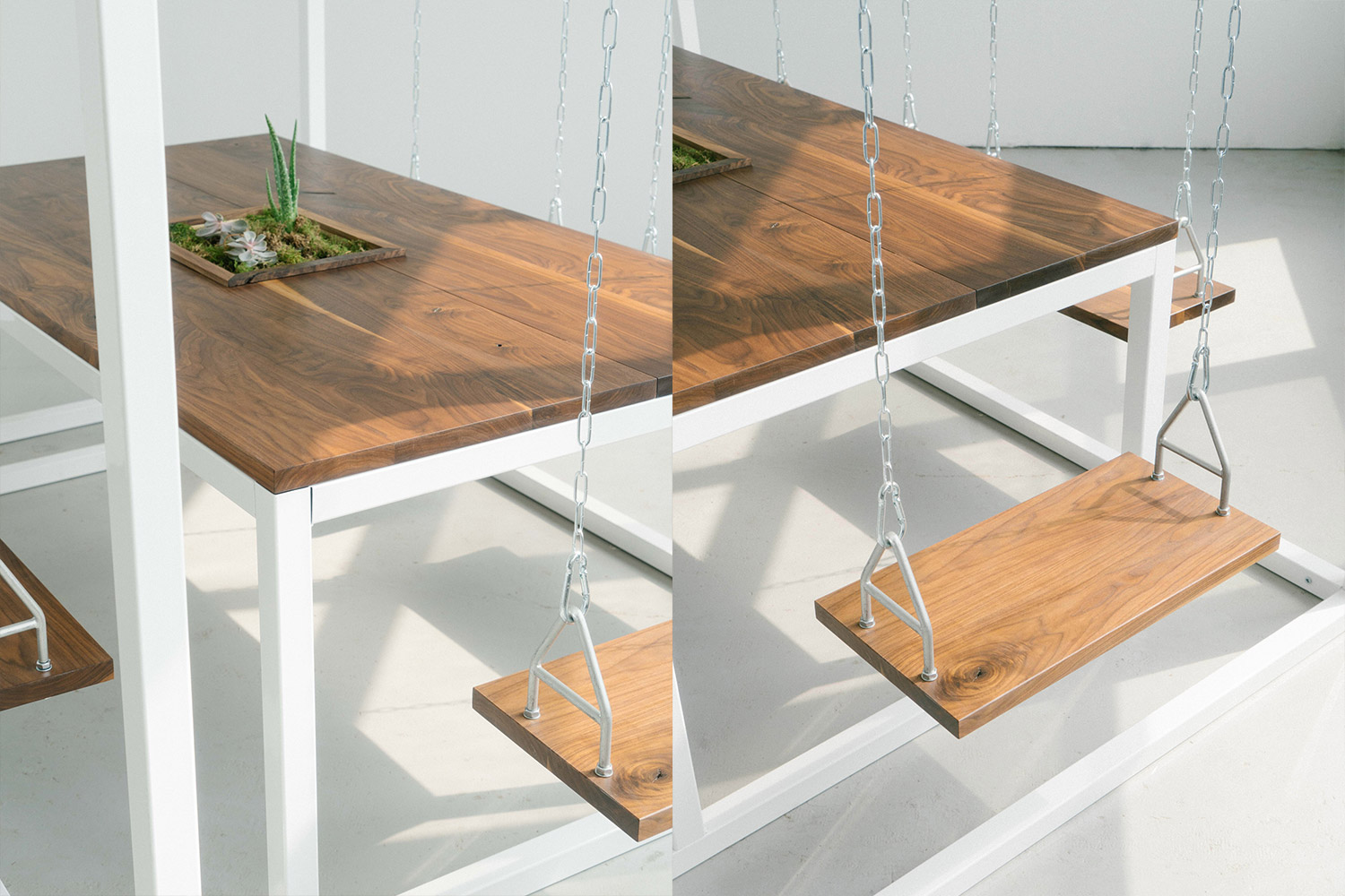 Swing Tables Let You Swing While You Eat or Have a Meeting
