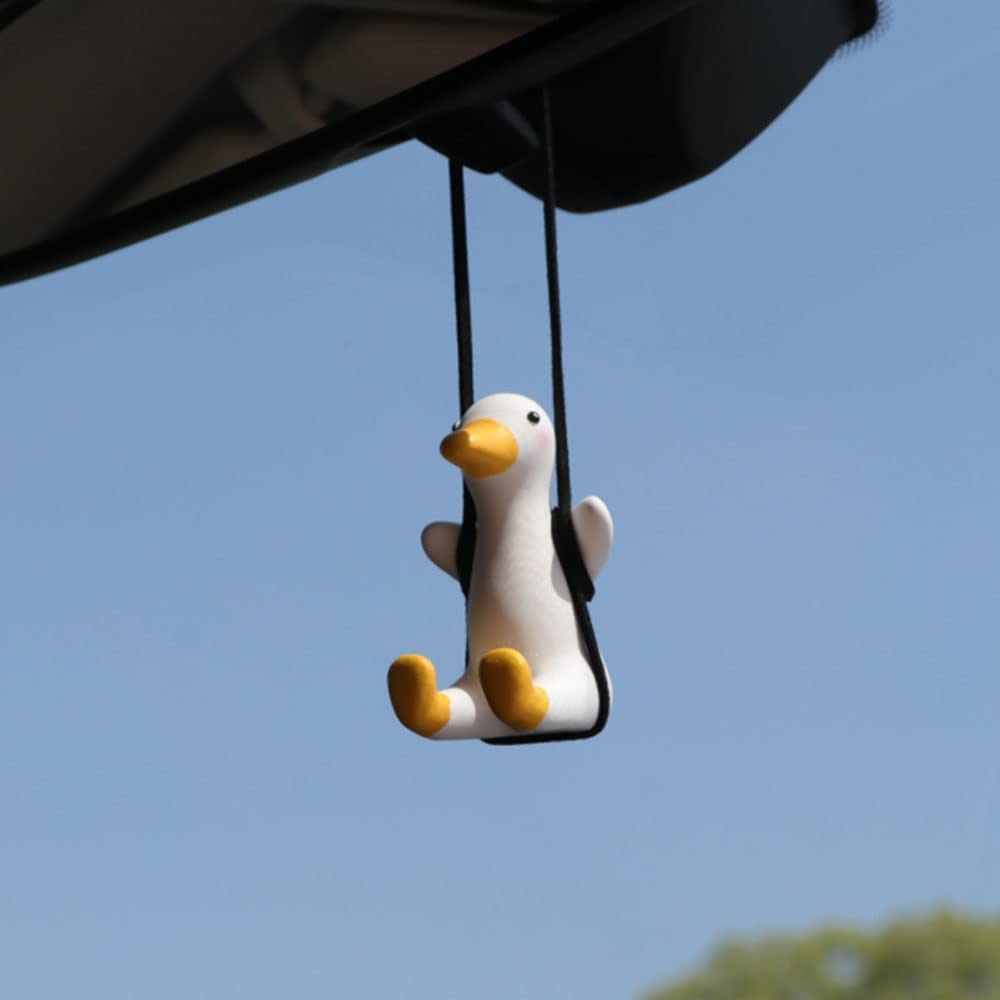 Swinging Car Duck - Duck rearview mirror on swing