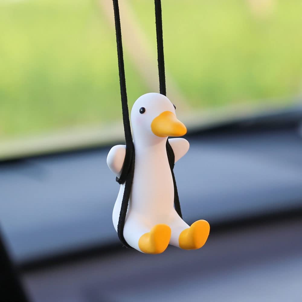 Swinging Car Duck - Duck rearview mirror on swing