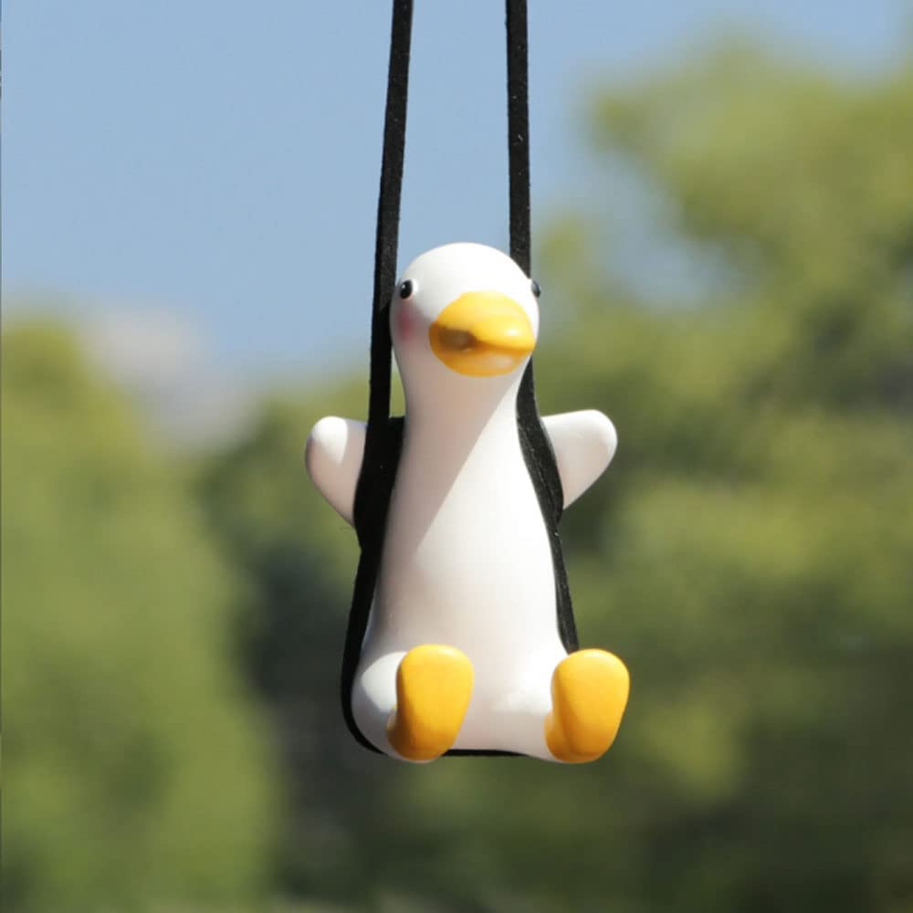 Swinging Car Duck - Duck rearview mirror on swing