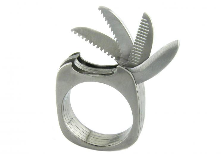 Swiss Army Ring - The Man Ring Utility Ring With blades, knives, bottle opener, and comb