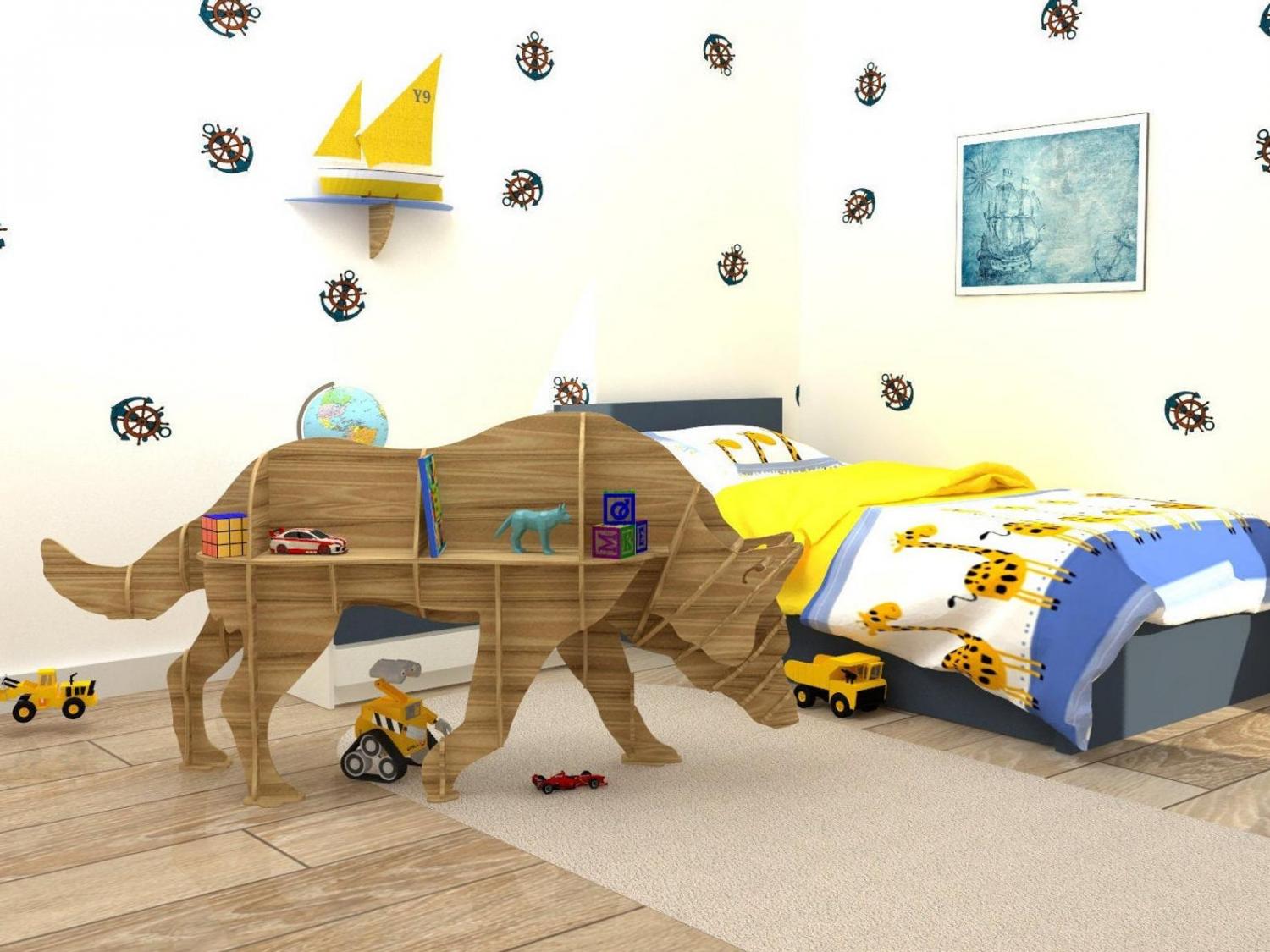 Giant 3D Wolf Kids Shelf