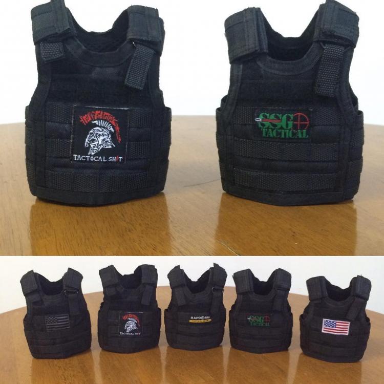 Tactical Beer Molle Vest Beverage Koozie Black