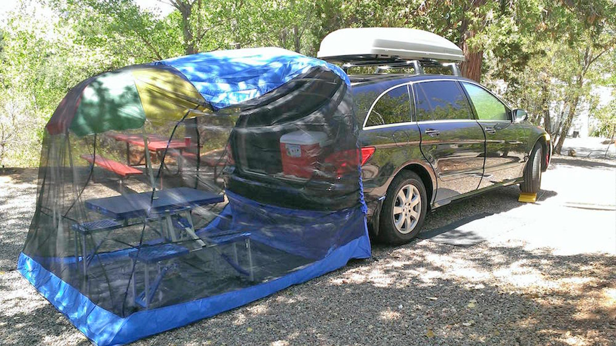 The Tailveil Is A Tailgate Tent That Attaches To The Back Of Your Suv