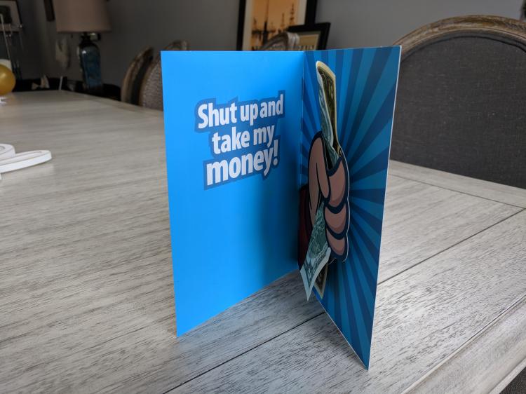 Take My Money Pop Up Birthday Card 3 Pack