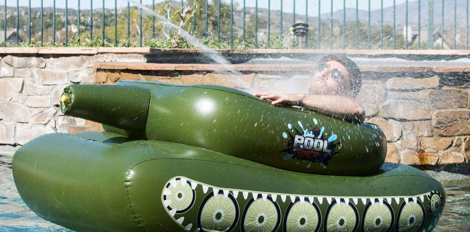 Inflatable Tank Shaped Pool Float - Pool Punisher