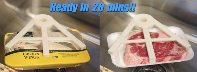 Thaw Claw Sink Suction Tool Helps Thaw Meat 7x Faster